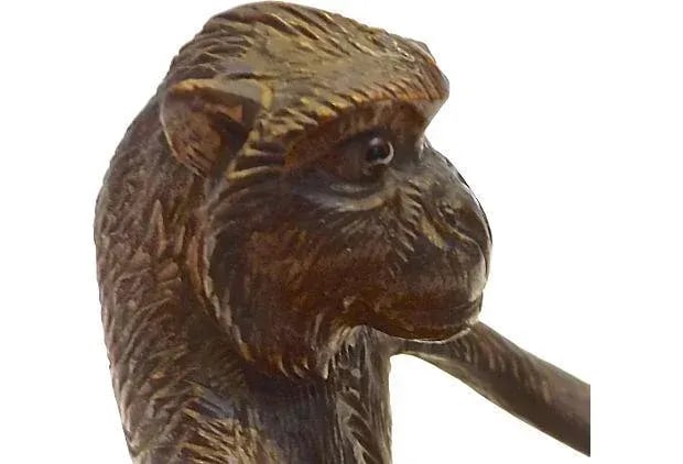 Antique Black Forest Monkey Leather Tobacco Jar - 6