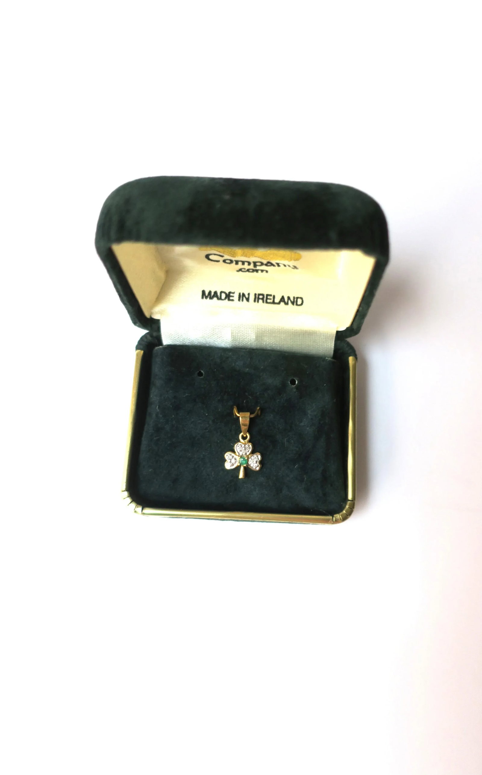 Irish Shamrock Clover Charm 14-Karat Yellow Gold, Diamonds & Emerald - 5