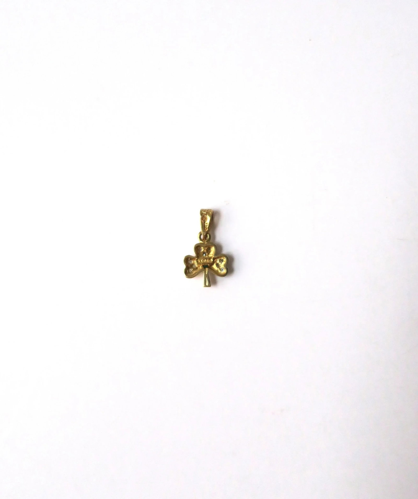 Irish Shamrock Clover Charm 14-Karat Yellow Gold, Diamonds & Emerald - 9