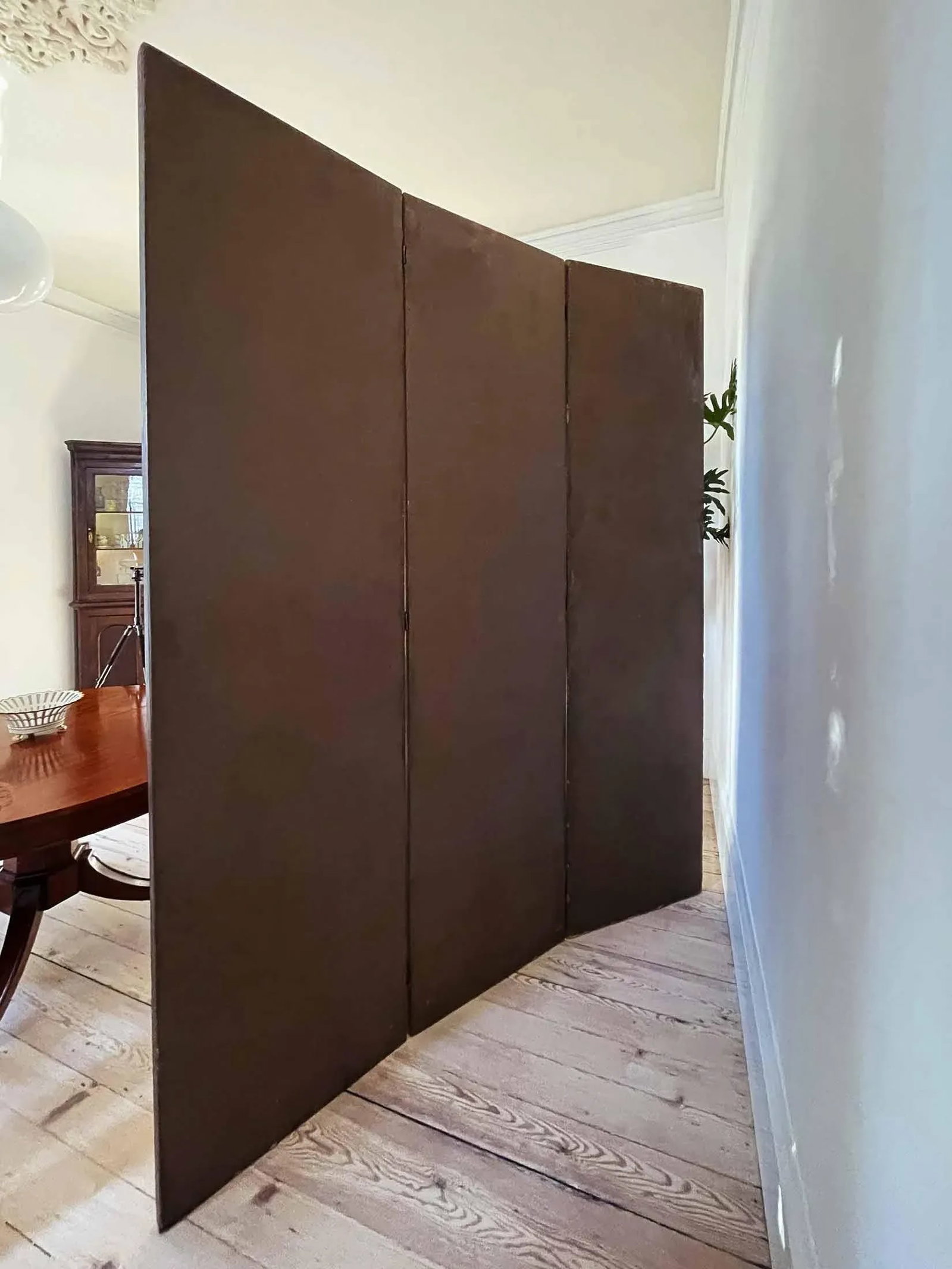 Folding Screen Large Antique Wooden Hand Painted - 3