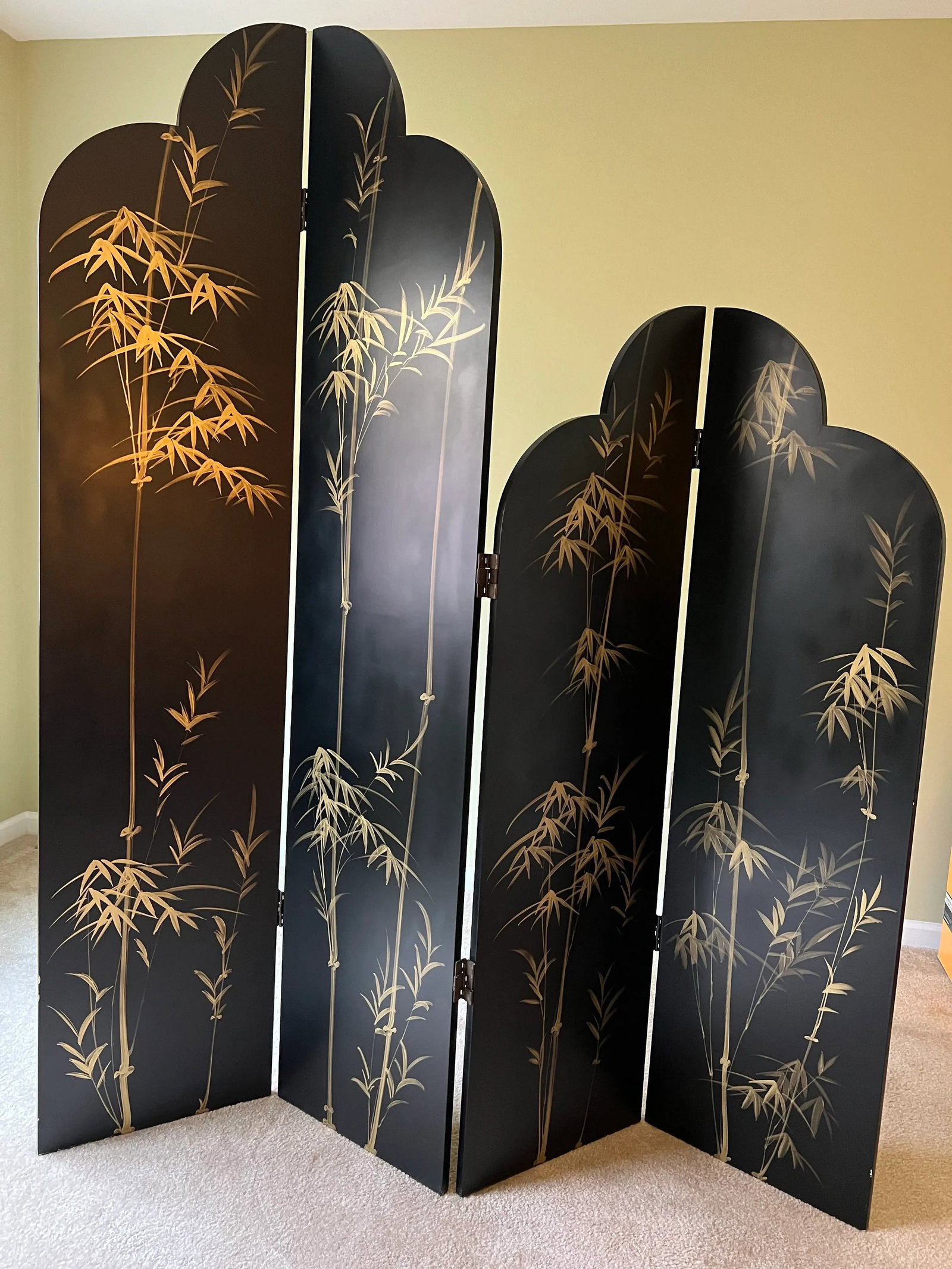 1980 Arched Gold Egrets Room Divider - 2