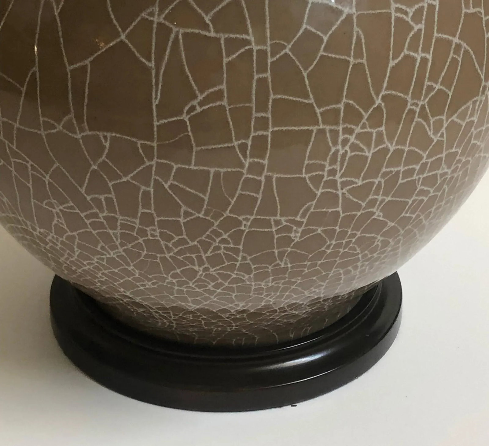 Early 21st Century John Thompson Large Ceramic Double Gourd Vase Table Lamps with Shades - a Pair - 6