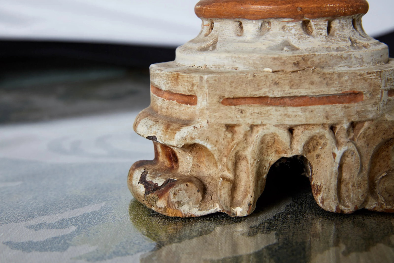 Louis XVI Carved and Painted Alter Candlestick Lamp - 4