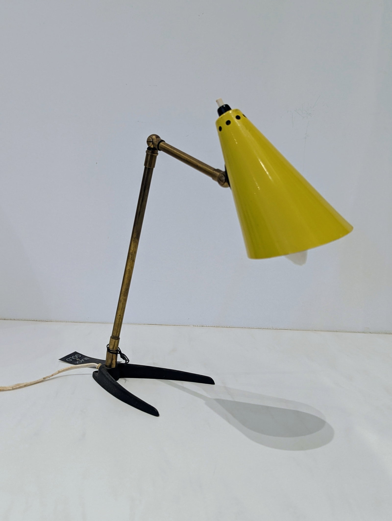 1950's Stilnovo Brass & Yellow Metal Desk Lamp - 5
