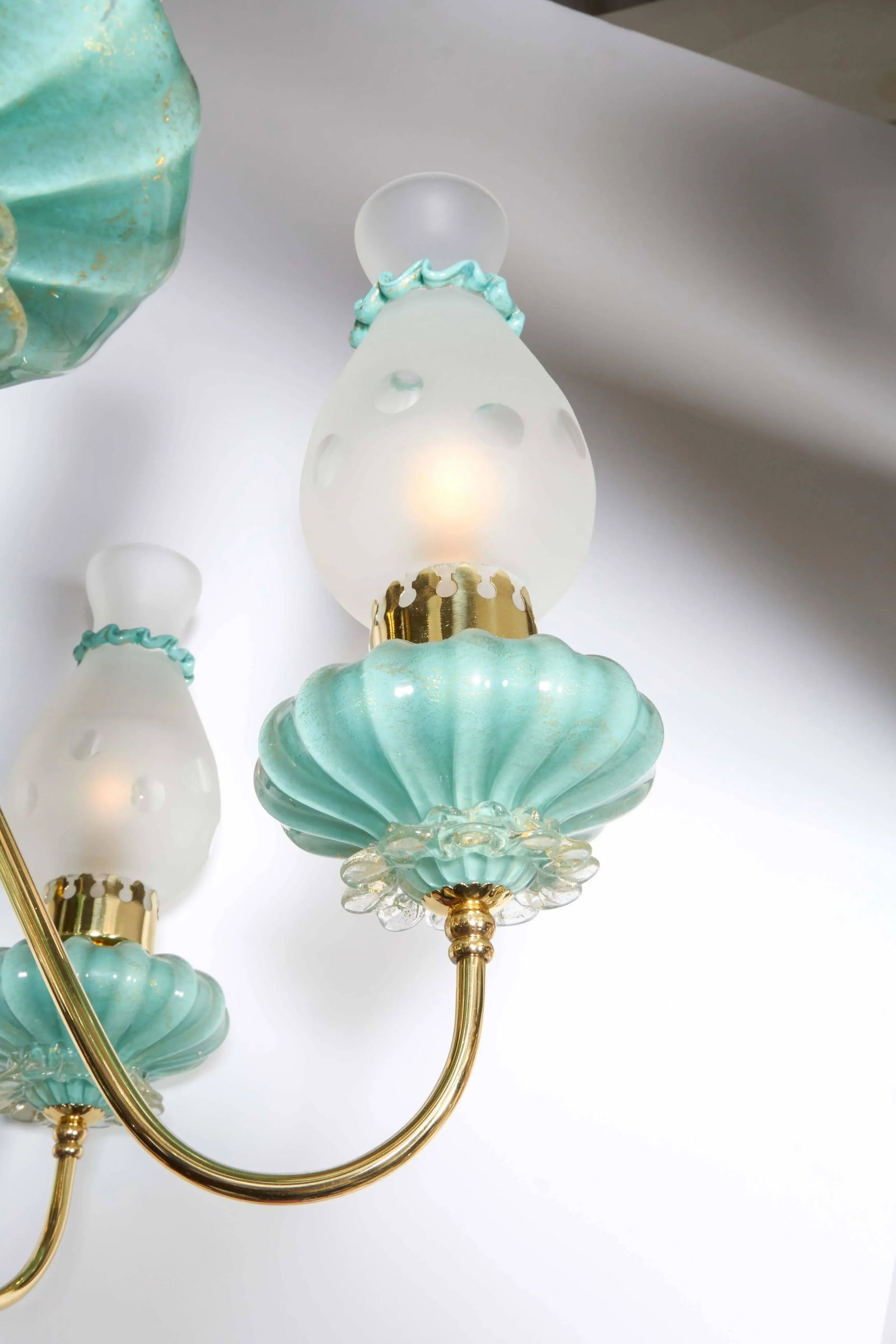 1950s Italian Six-Arm Chandelier Glass Attributed to Seguso Vetri d'Arte - 4