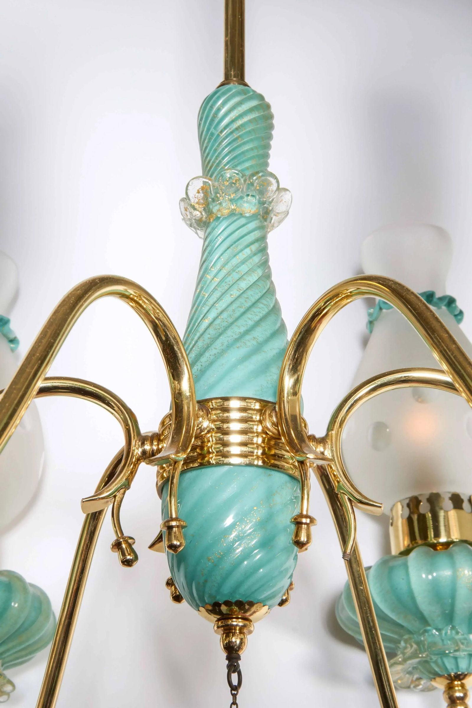 1950s Italian Six-Arm Chandelier Glass Attributed to Seguso Vetri d'Arte - 5