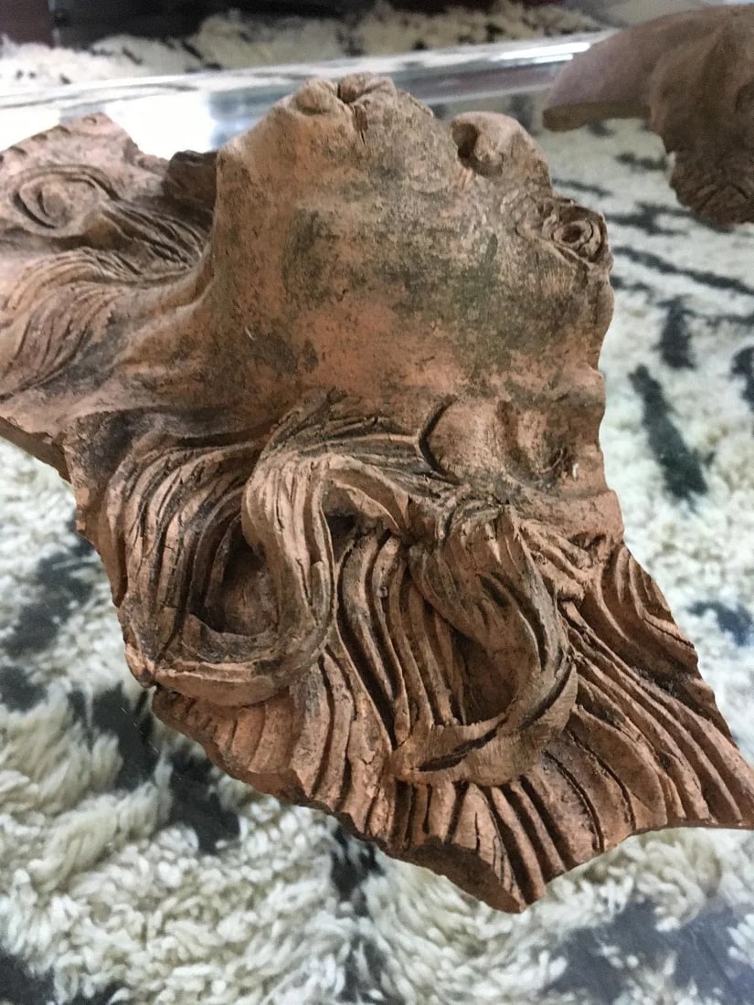 1930s Vintage Art Nouveau Neo Classic Architectural Faces Pottery Fragments- Set of 3 - 4