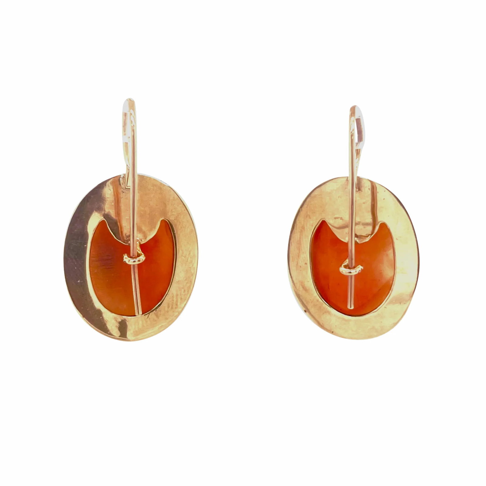Vintage 14k Gold Victorian Style Cameo Pierced Earrings - 2 Pieces - 3