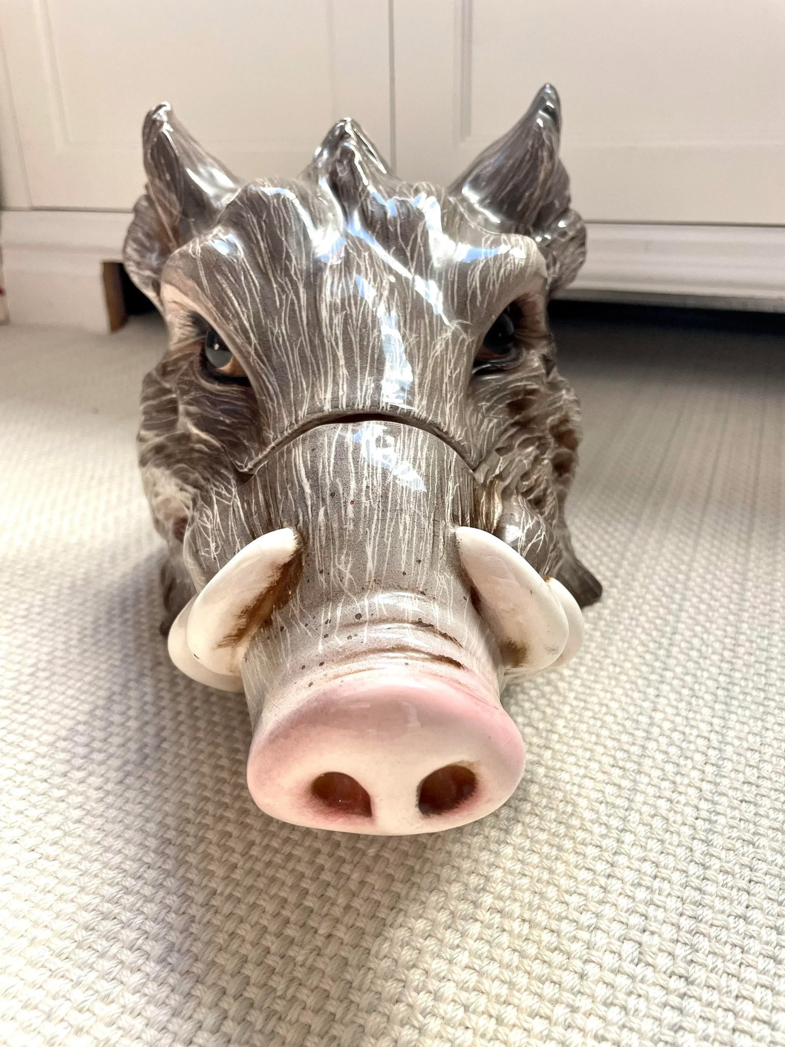 Italian Majolica Boars Head Tureen - 3