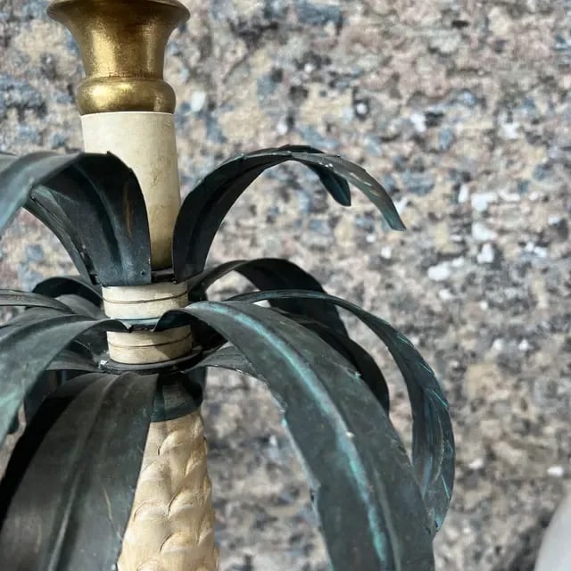1990s Italian Hand-Painted Palm Tree Candlesticks - Set of 2 - 11