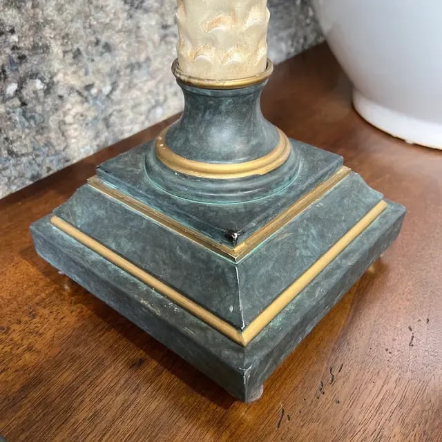 1990s Italian Hand-Painted Palm Tree Candlesticks - Set of 2 - 3