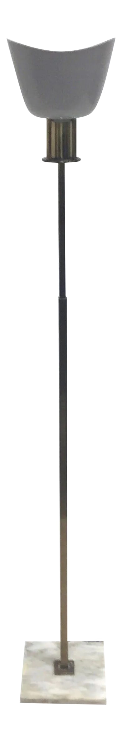 Vintage Brass and Marble Floor Lamp (1 of 7)