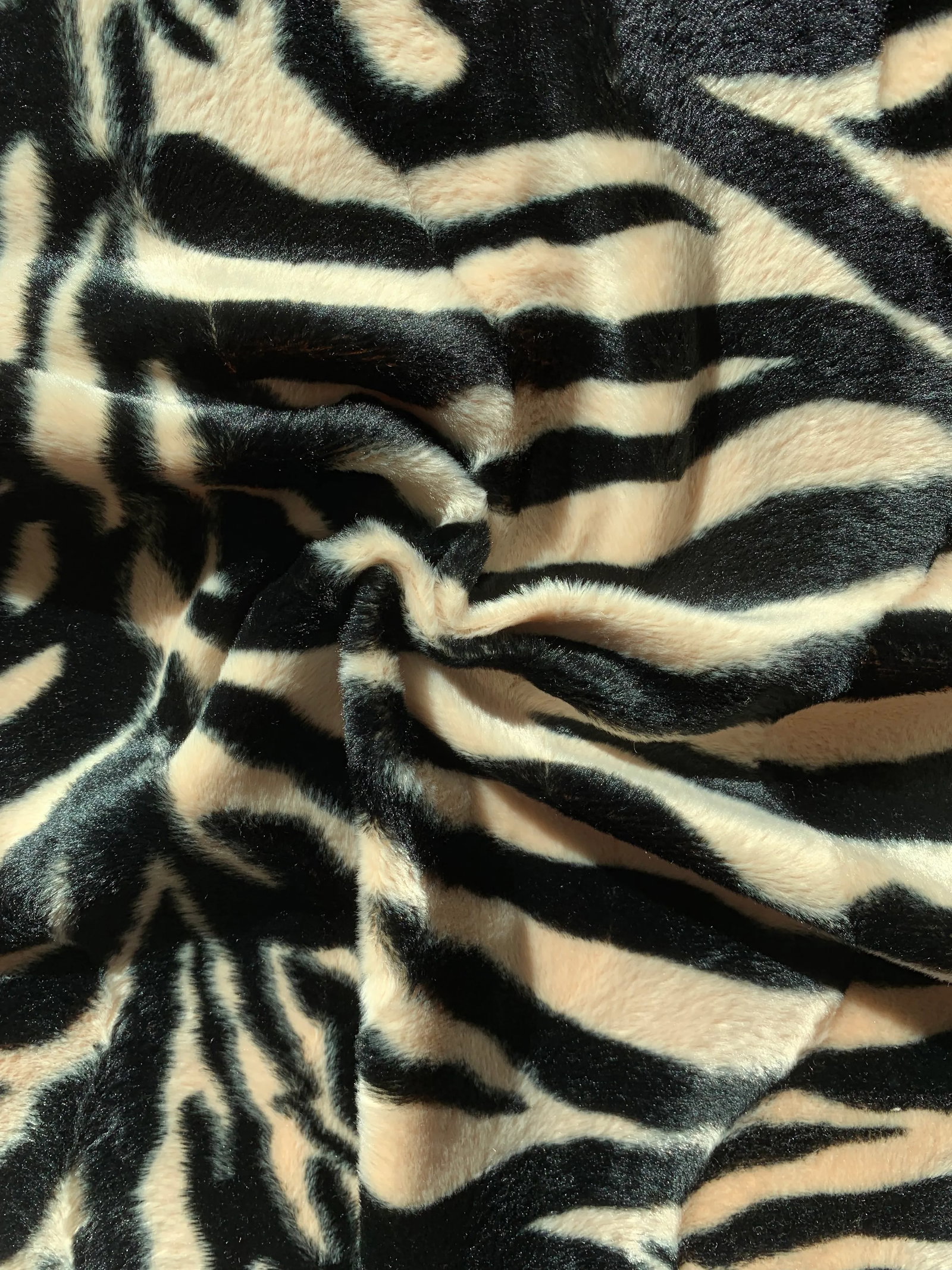 Ast Fabrics Zebra Print Faux Fur Fabric 29 Yard Lot - 2