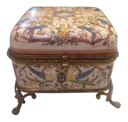 19th C. French Bronze Mounted Porcelain Painted Box (1 of 13)
