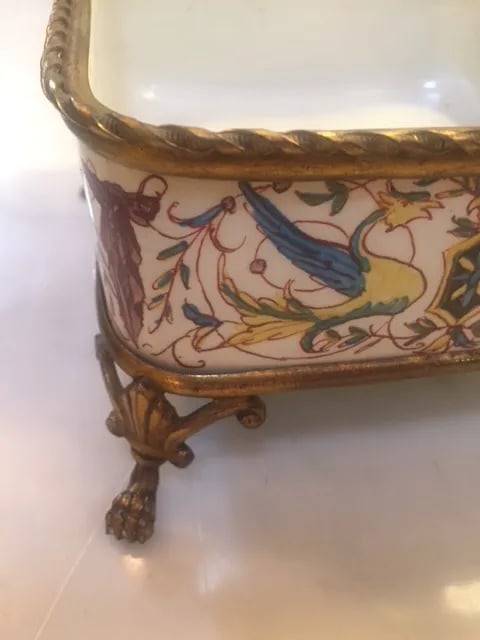 19th C. French Bronze Mounted Porcelain Painted Box - 2