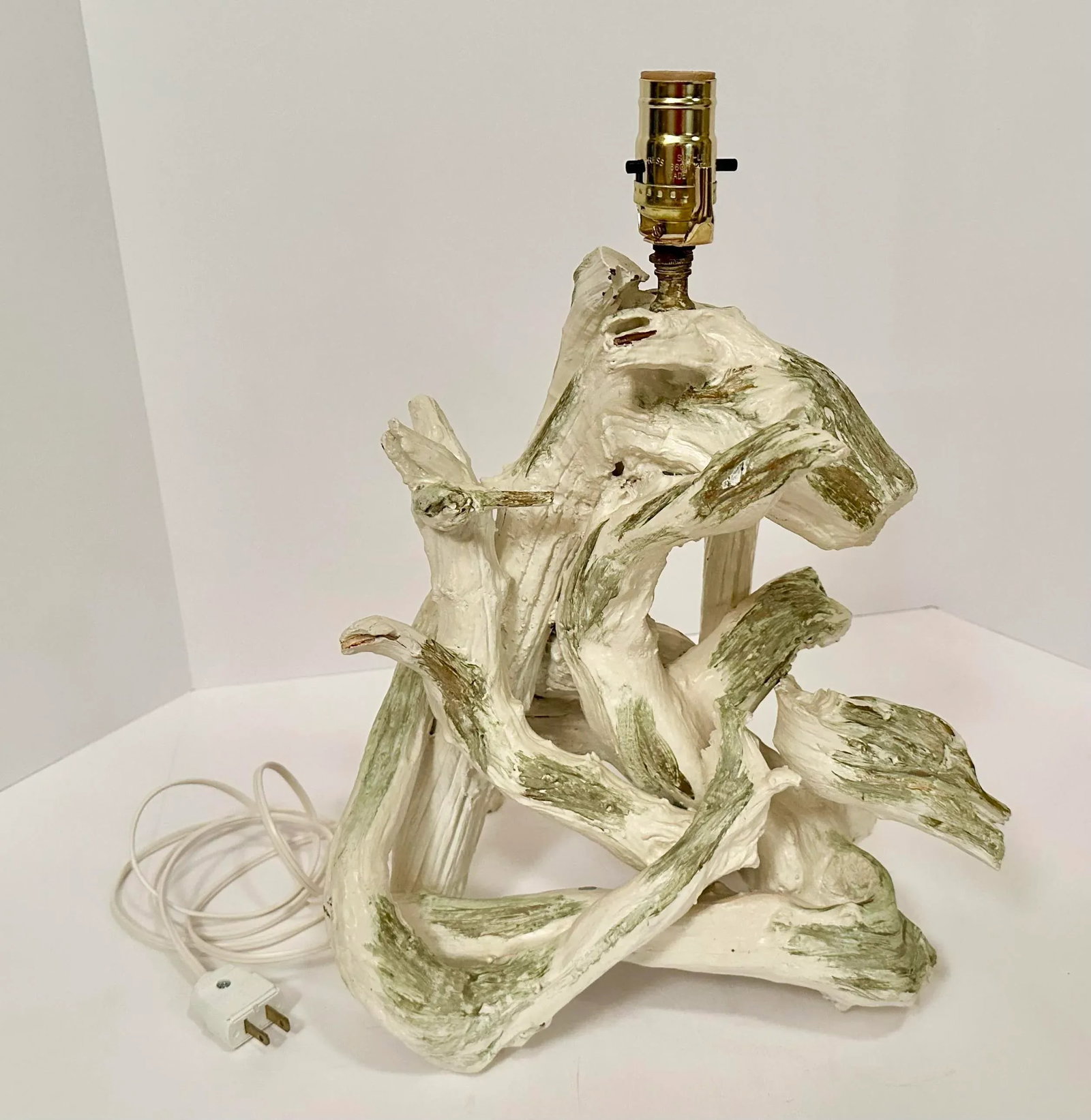 1970s Painted Driftwood Table Lamp, Rewired - 12