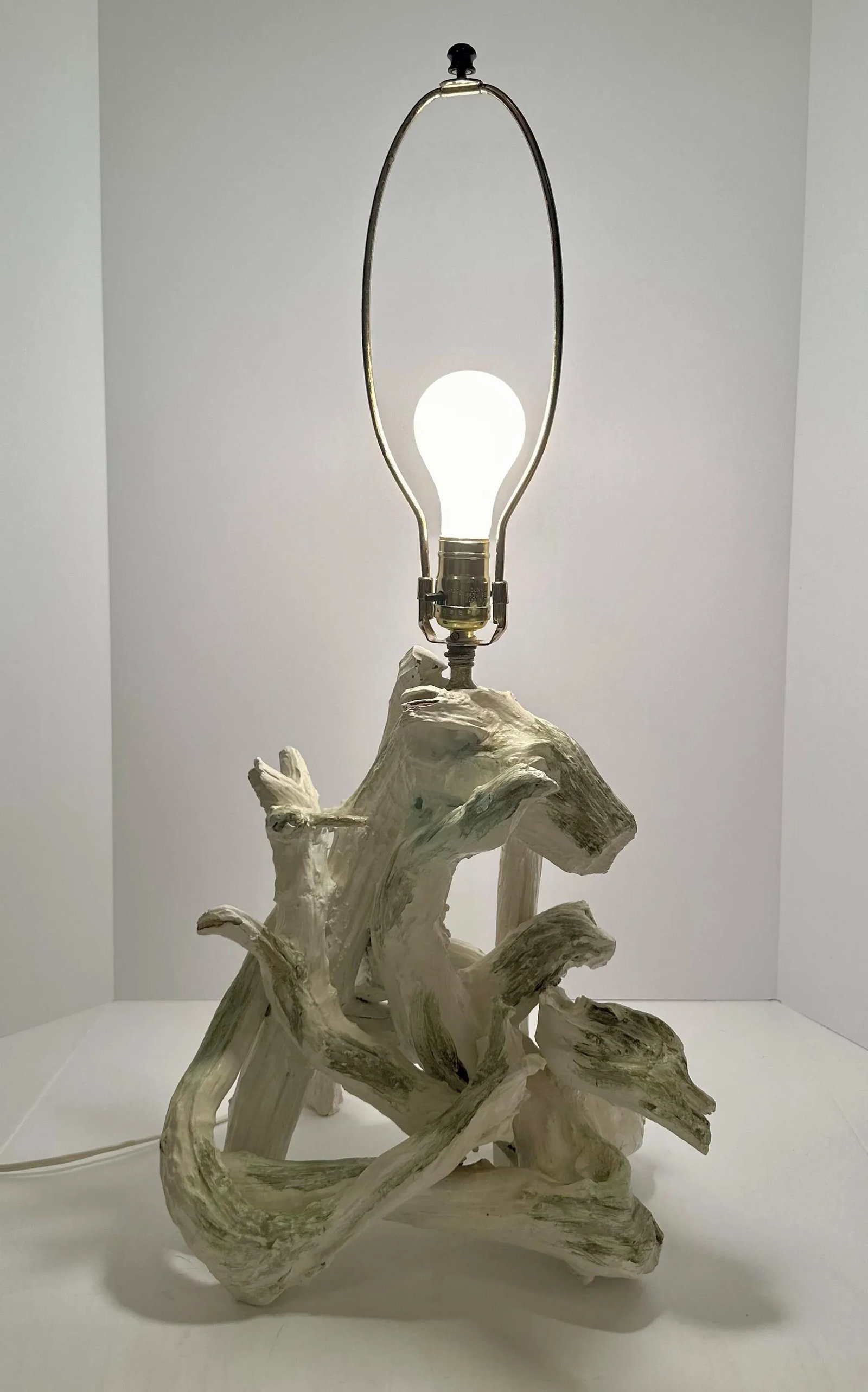 1970s Painted Driftwood Table Lamp, Rewired - 5