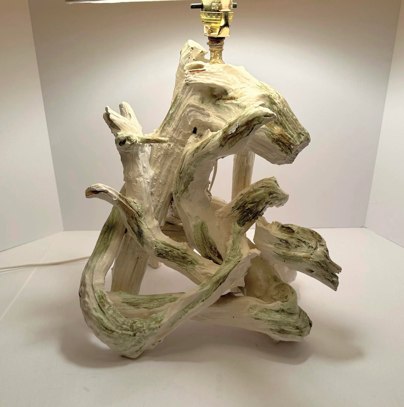 1970s Painted Driftwood Table Lamp, Rewired - 7