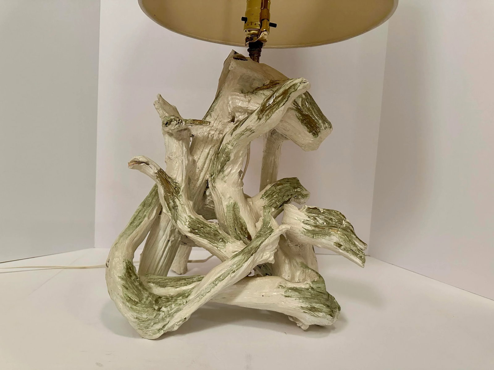 1970s Painted Driftwood Table Lamp, Rewired - 9