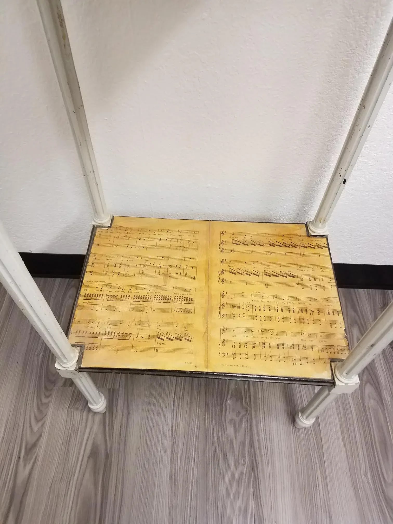 19th Century Country Decoupaged Sheet Music Plant Stand - 3