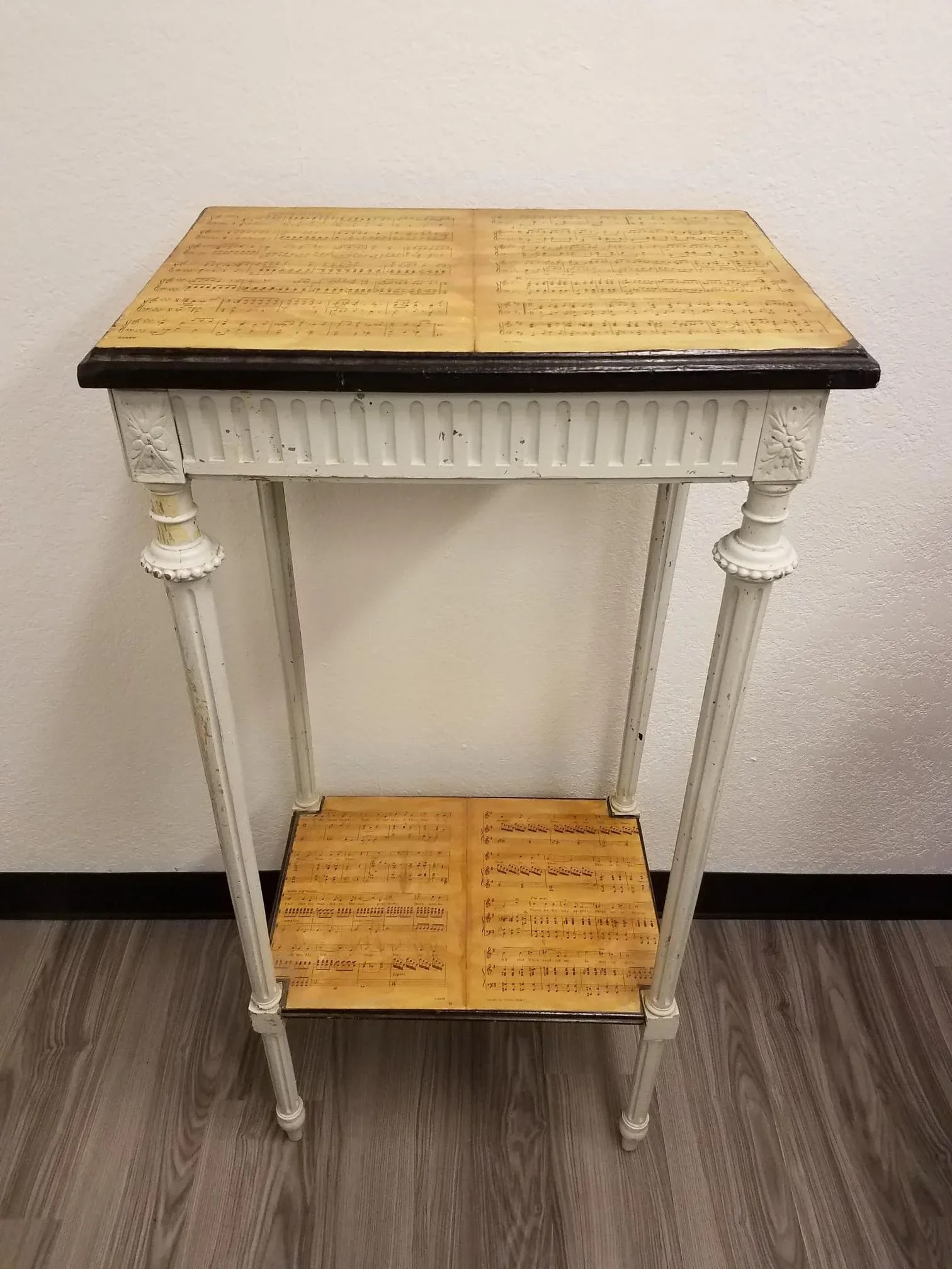 19th Century Country Decoupaged Sheet Music Plant Stand - 8