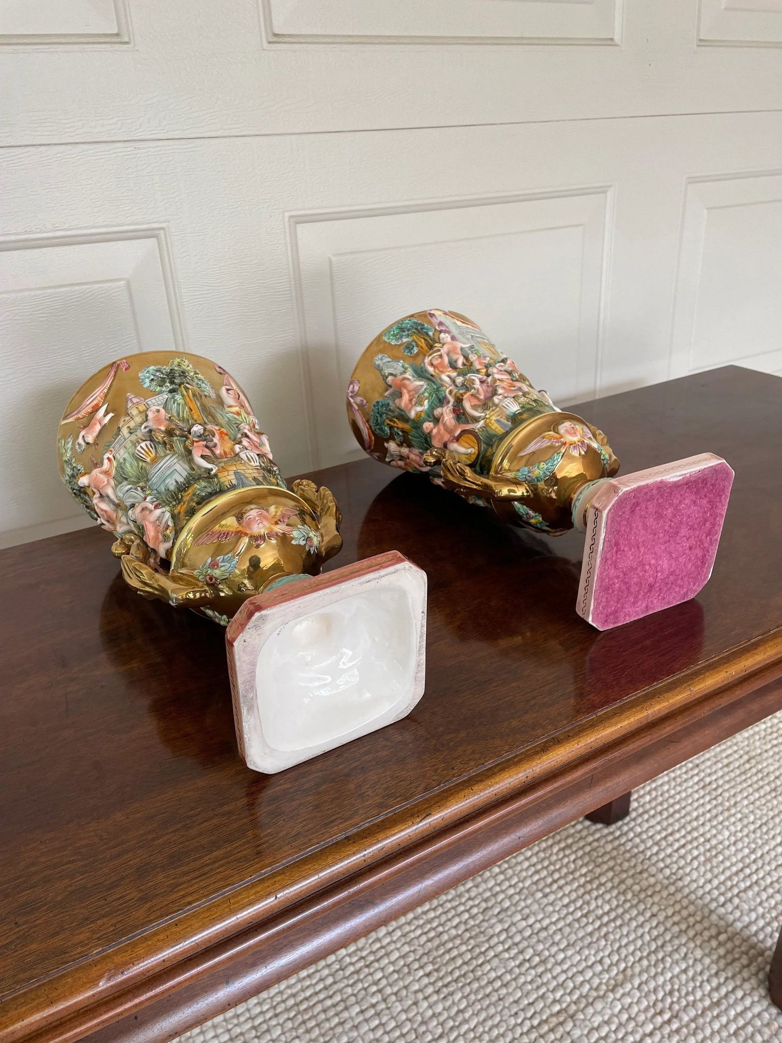 Antique Italian Capodimonte Urns, a Pair - 12