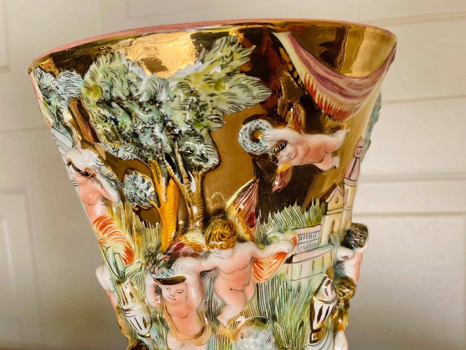 Antique Italian Capodimonte Urns, a Pair - 5