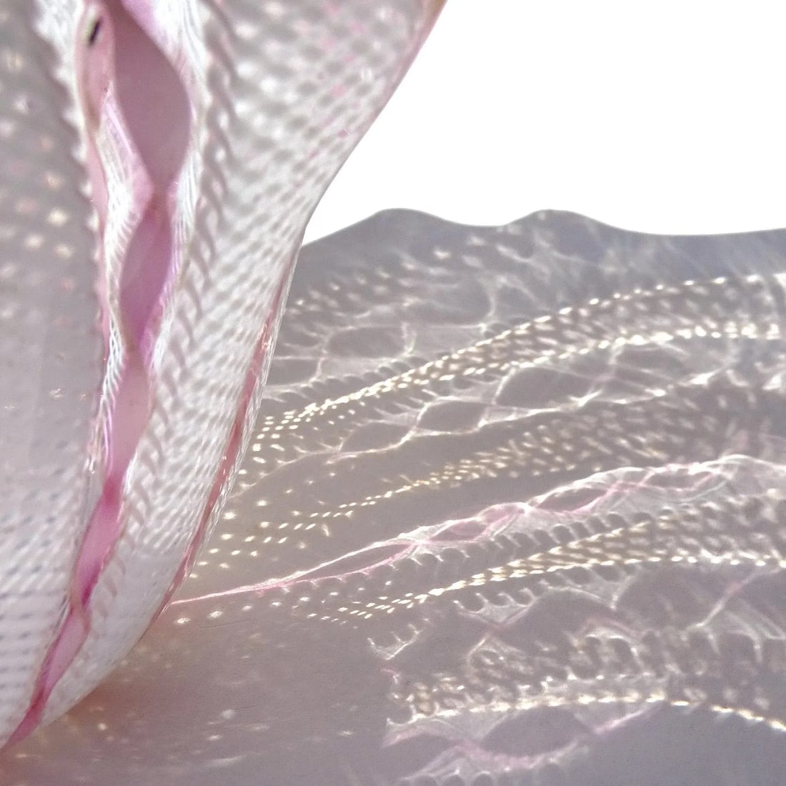 Vintage Murano, Style of Venini, Pink Aventurine Flecks White Zanfirico Ribbons Italian Art Glass Fa - 7
