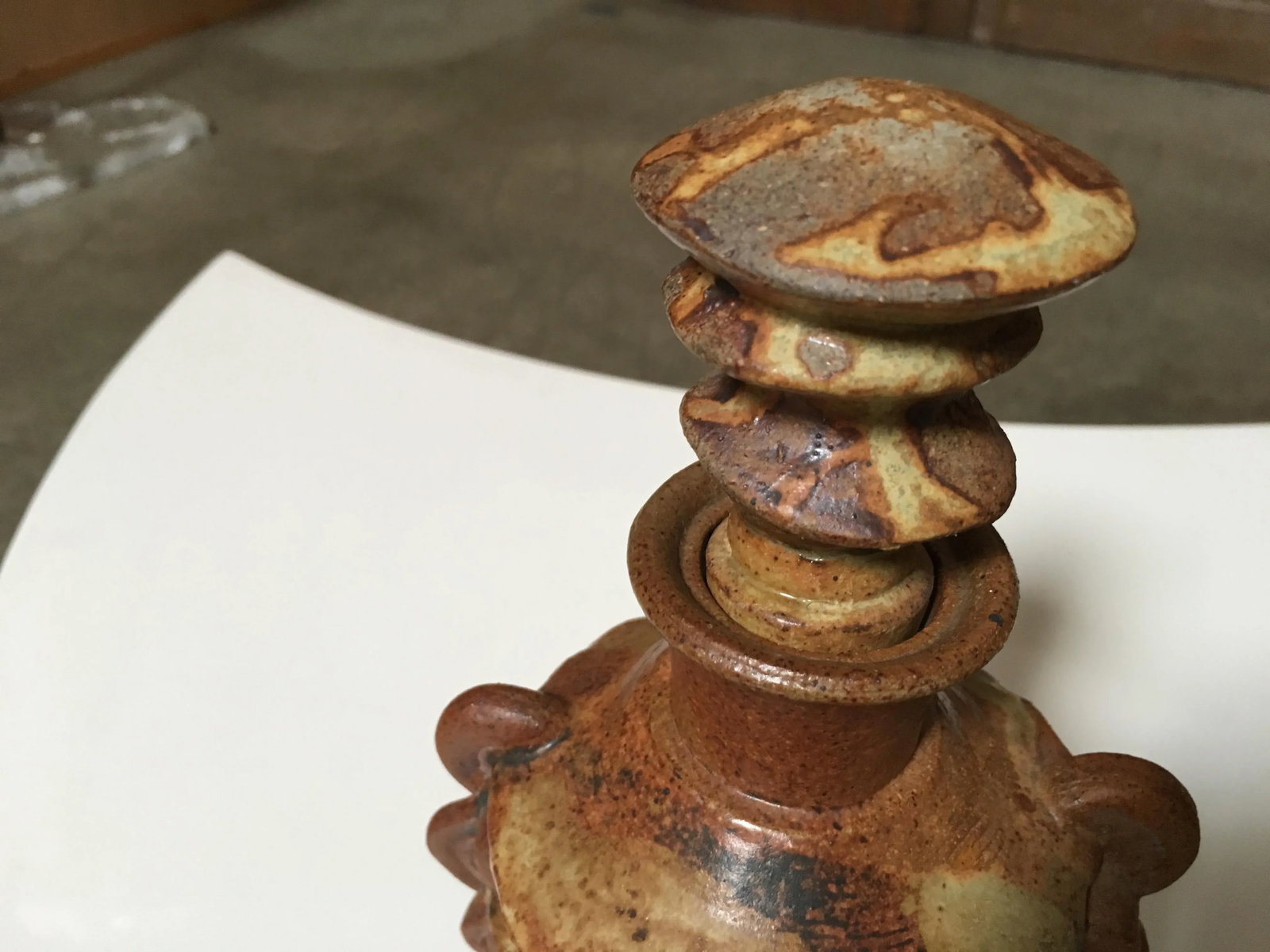 Stoneware Stacked Bottle by Bernard Rooke - 5