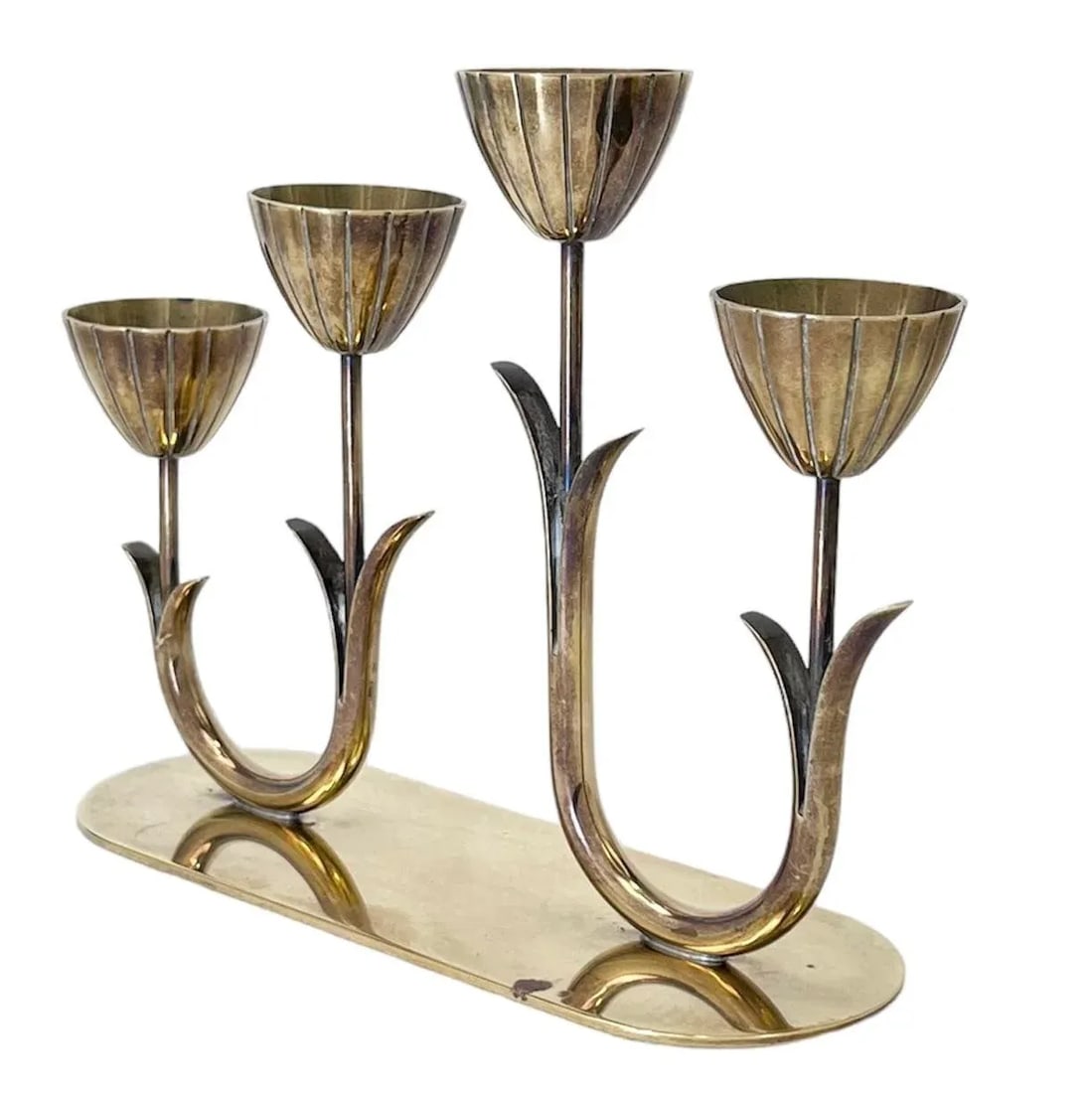 1950s Swedish Brass Candelabra by Gunnar Ander - 2