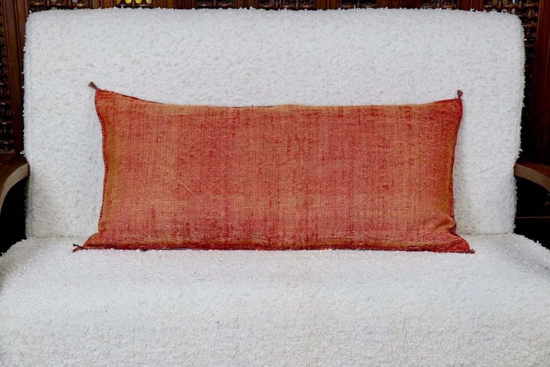 Orange Moroccan Sabra Silk Pillow - 4