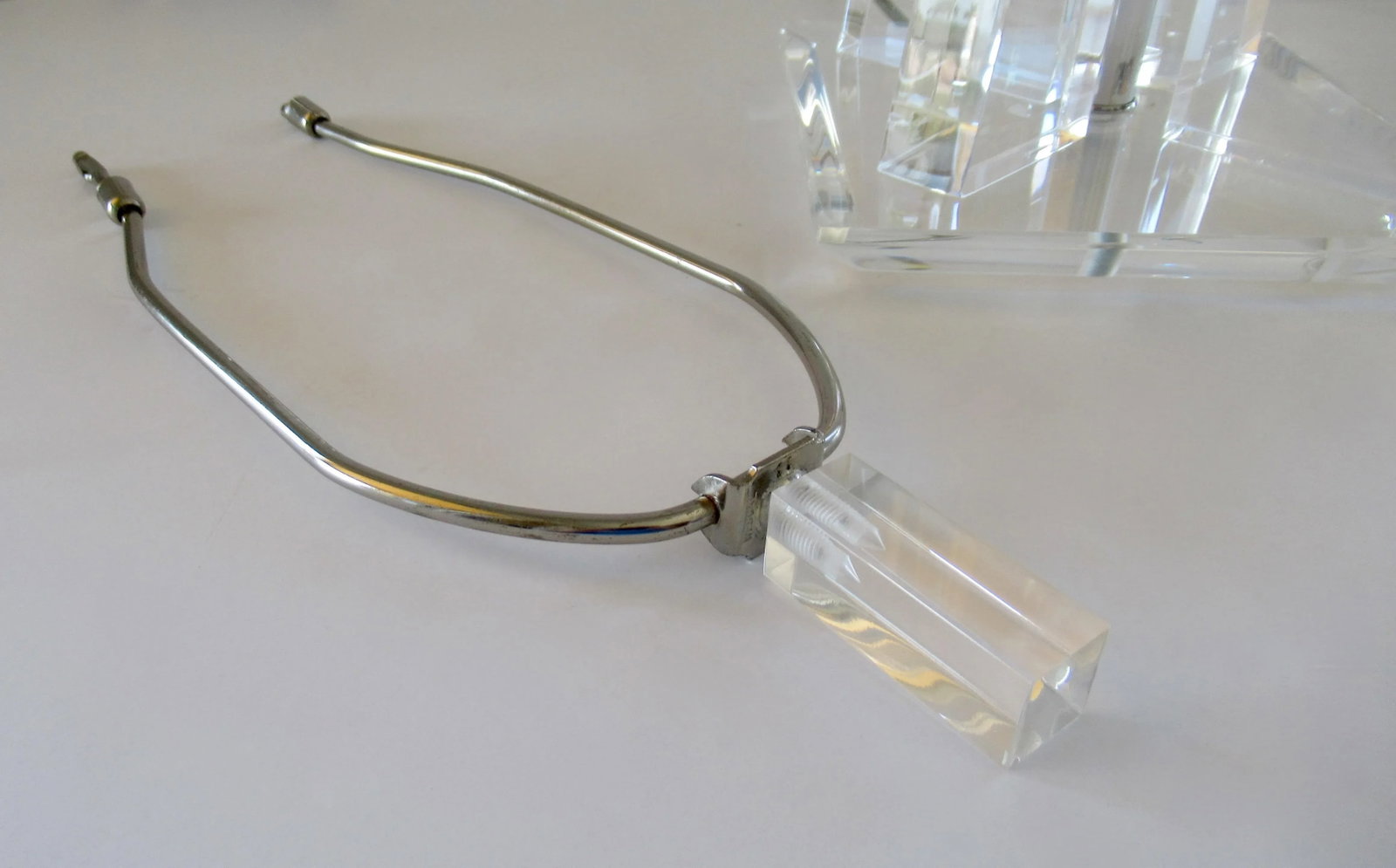 Mid Century Karl Springer Style Lucite Faceted Lamp - 9