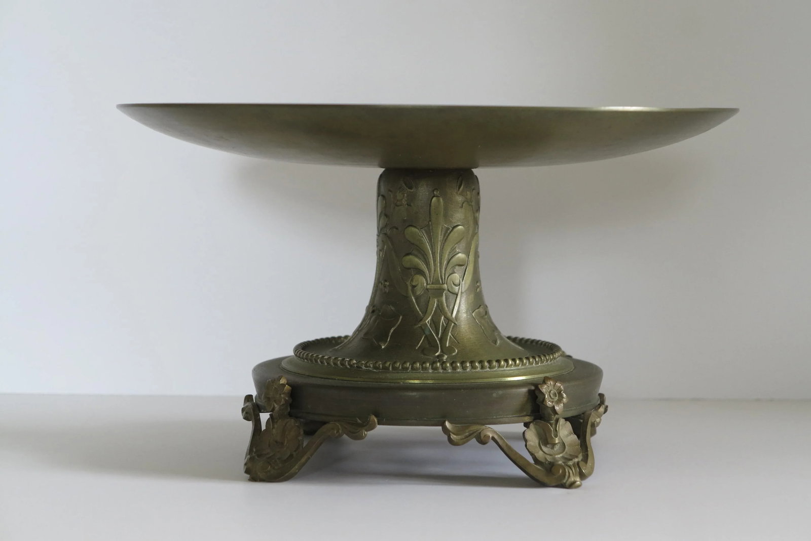 1890 Victorian French Solid Bronze Neoclassical Tazza - 5