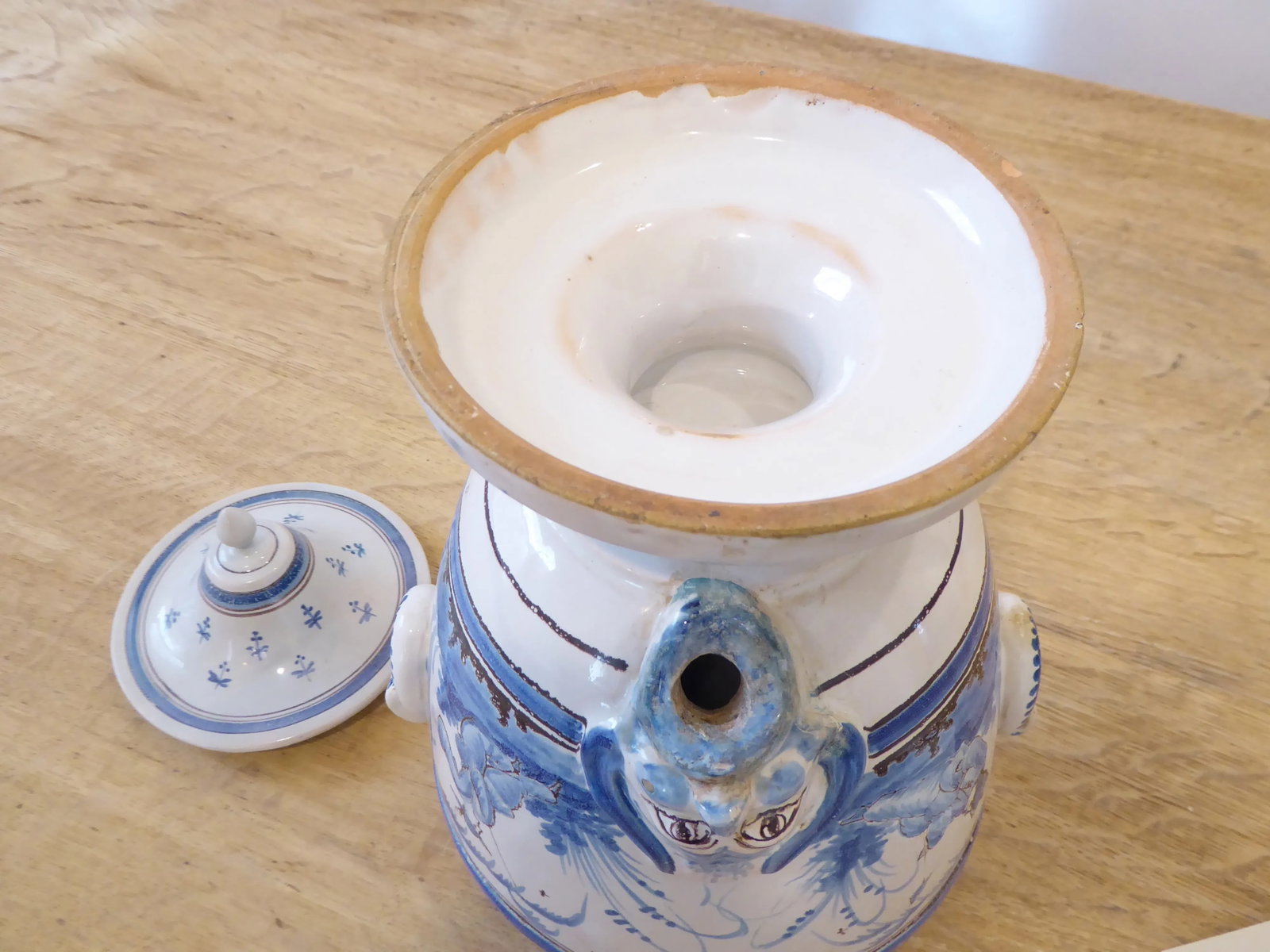Vintage French Faience Vinaigrier Urn - 5