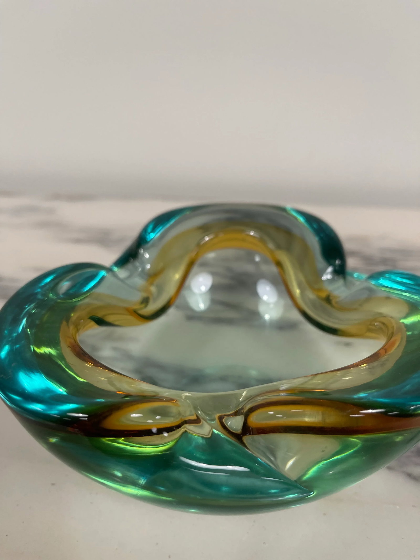 Vintage Murano Styled Glass Sommerso Bowl - 5