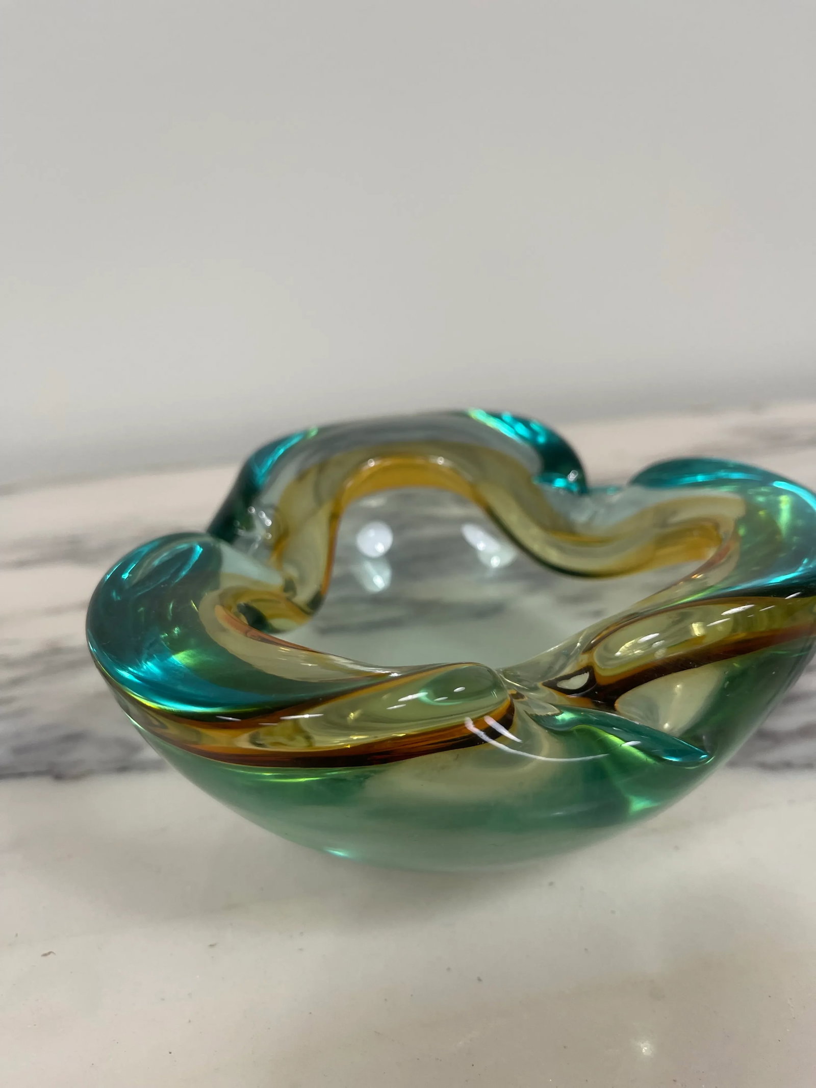 Vintage Murano Styled Glass Sommerso Bowl - 7