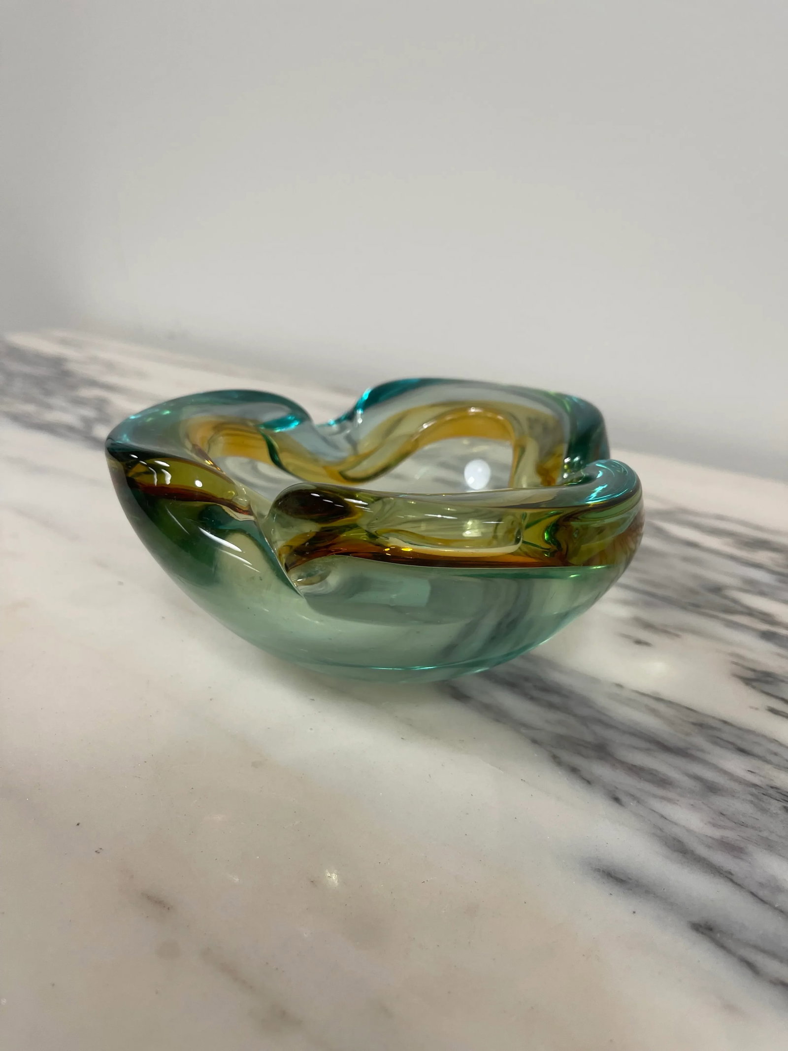 Vintage Murano Styled Glass Sommerso Bowl - 8