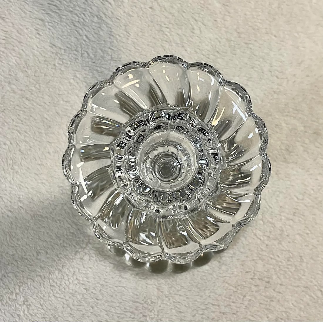Vintage 1960s Baccarat French Heavy Crystal Bambous Swirl Candlestick - Authentic Signed Twice - 3