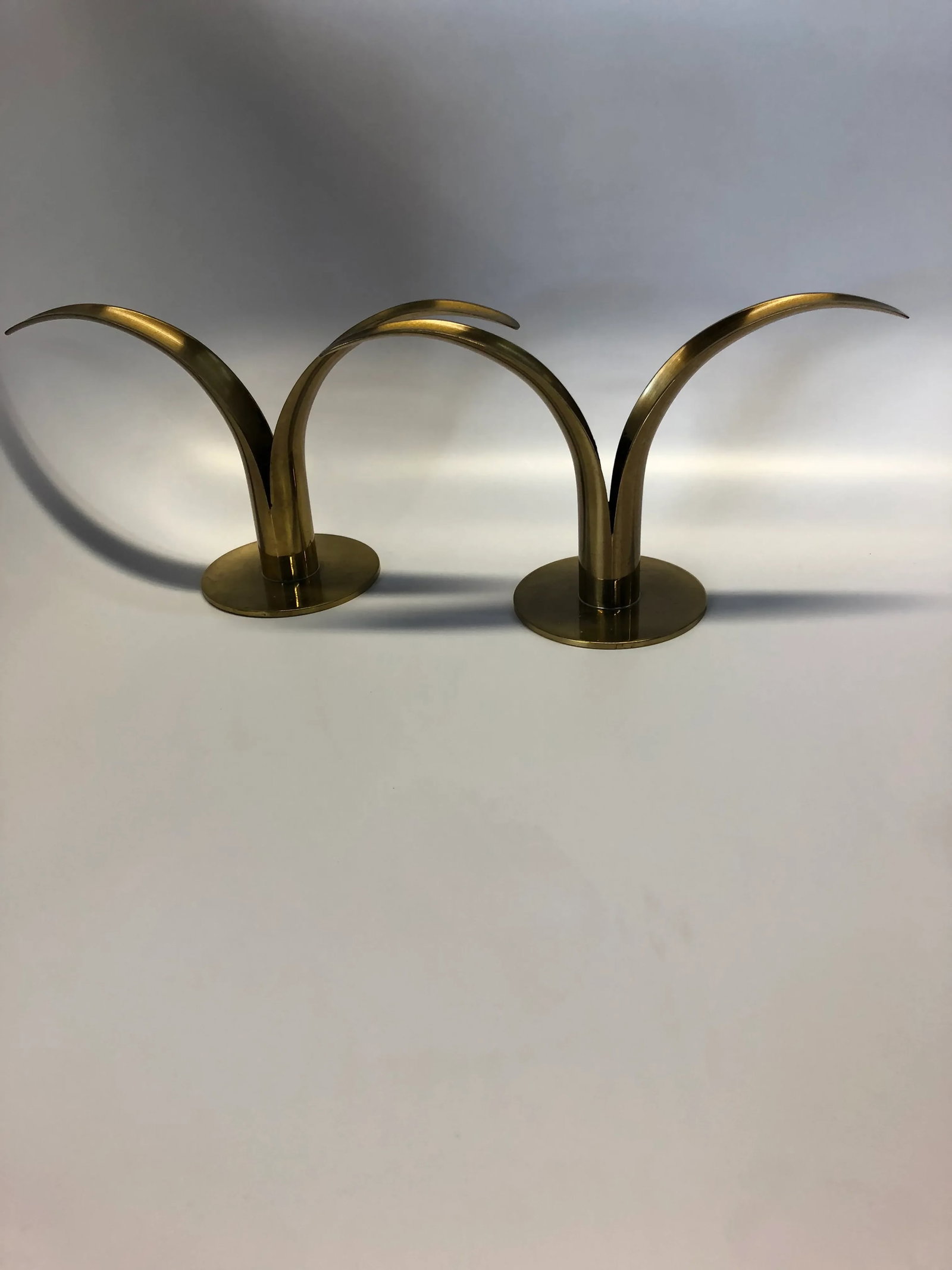 Vintage Swedish Solid Brass Ystad Metal Candle Holders- a Pair - 2