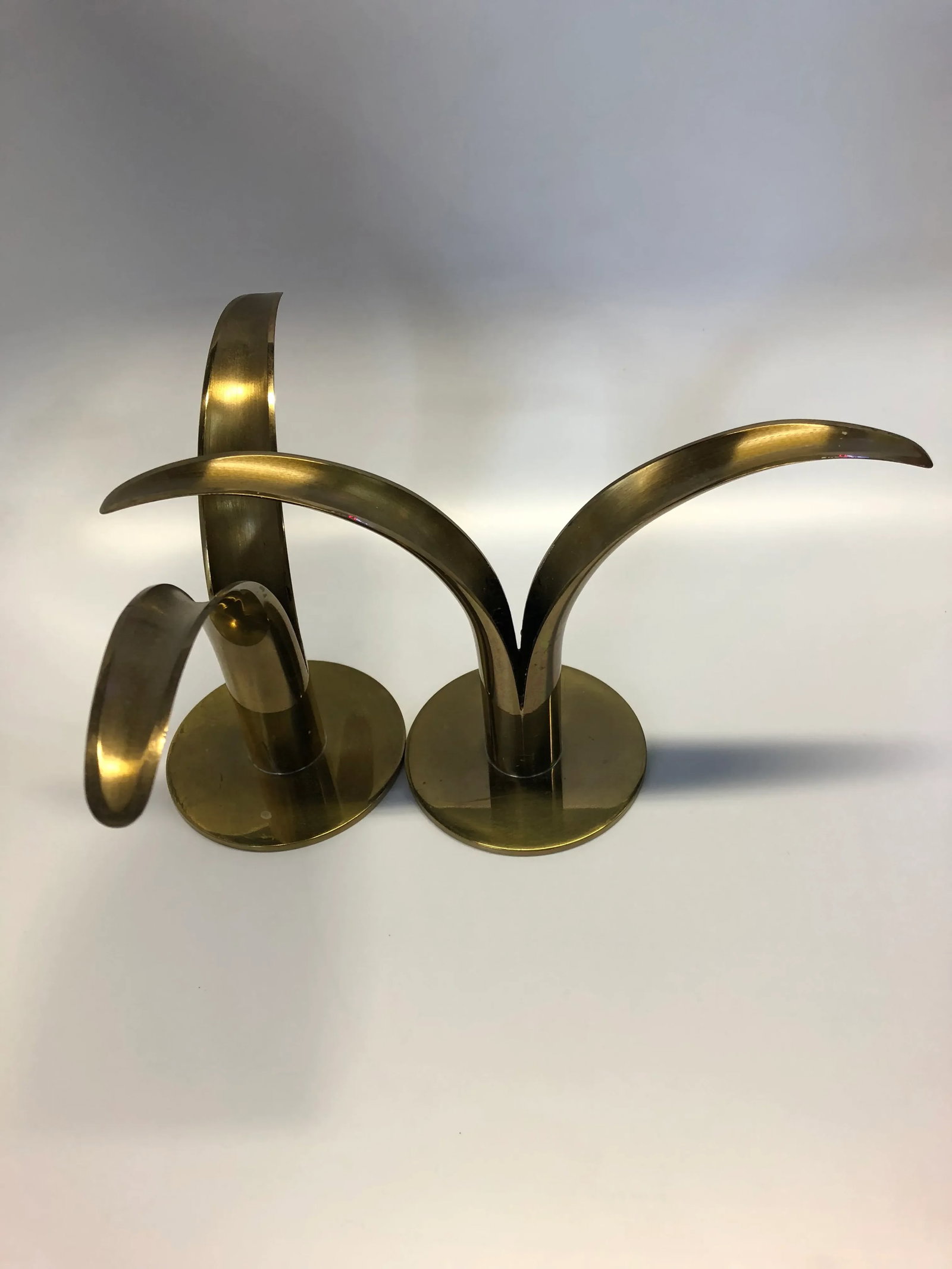 Vintage Swedish Solid Brass Ystad Metal Candle Holders- a Pair - 3