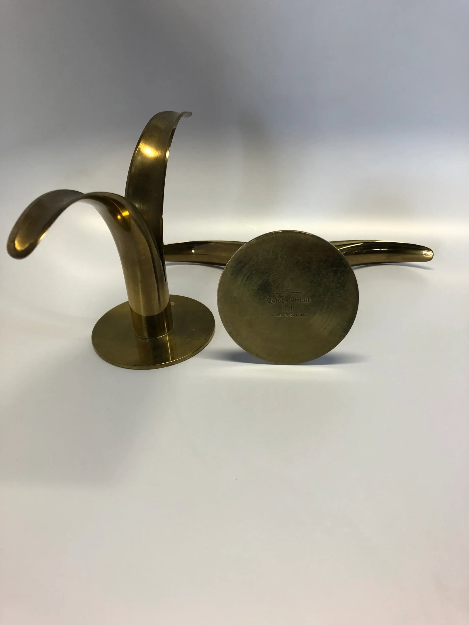 Vintage Swedish Solid Brass Ystad Metal Candle Holders- a Pair - 5