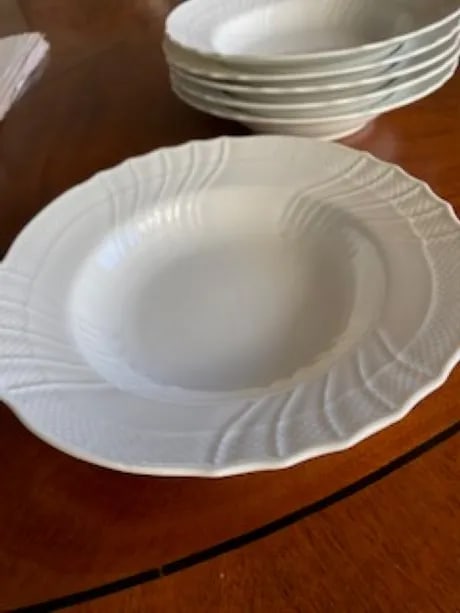 1950s Ginori White Bianco Rim Soup Bowls- Set of 6 - 3