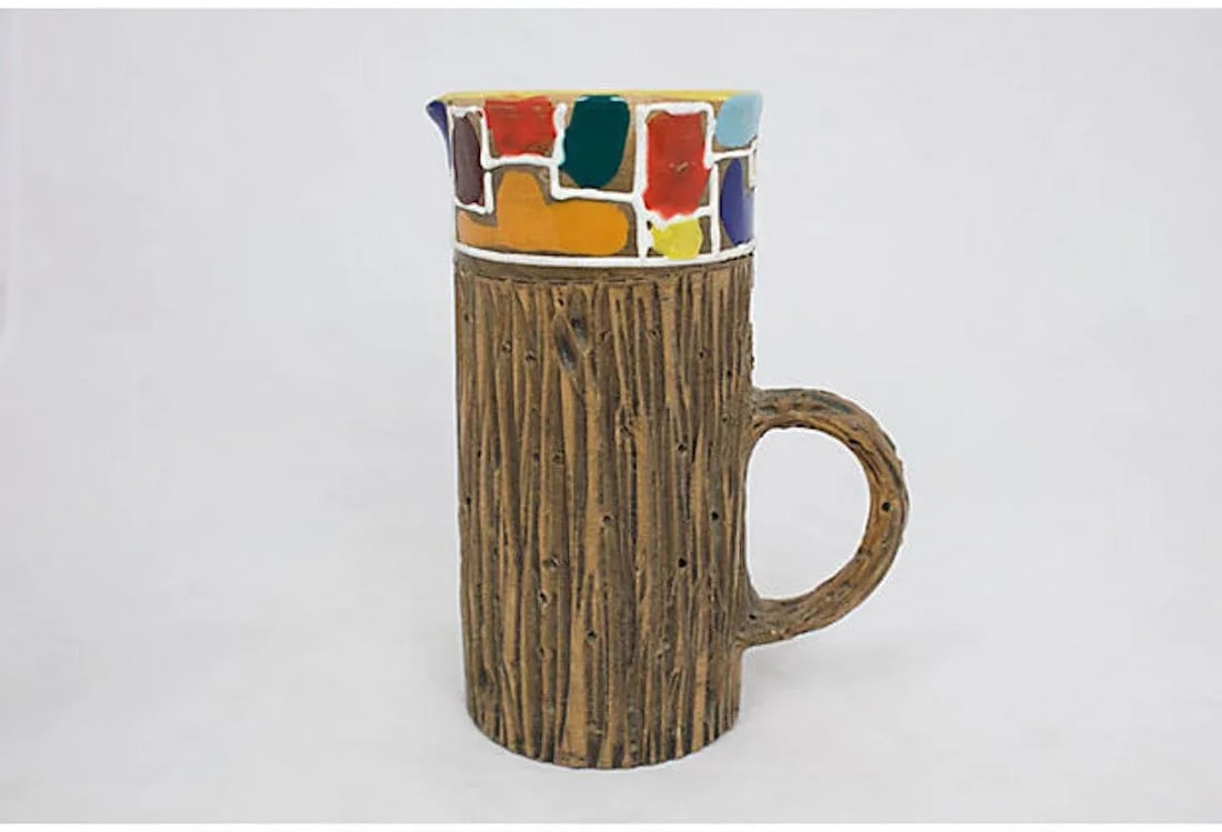 Mid-Century Italian Faux-Bois Pottery Vase - 2
