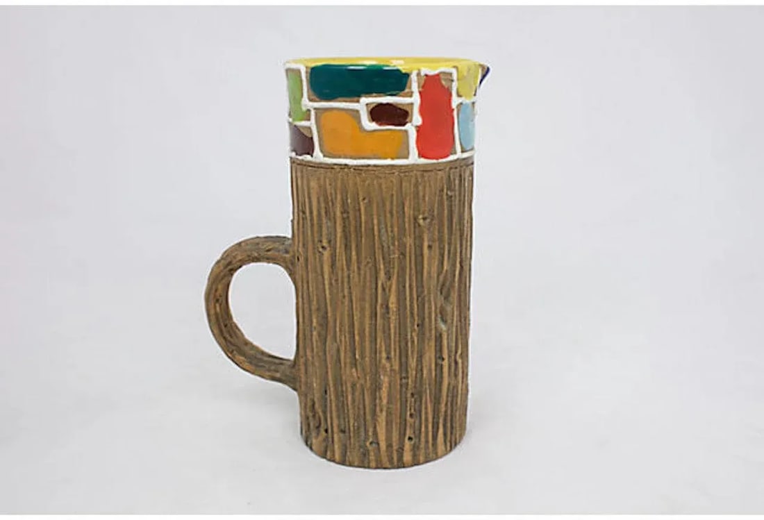 Mid-Century Italian Faux-Bois Pottery Vase - 3