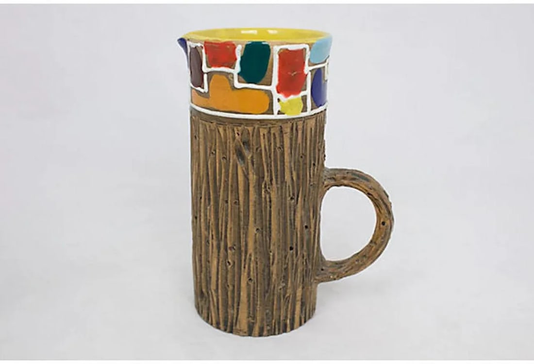 Mid-Century Italian Faux-Bois Pottery Vase - 5