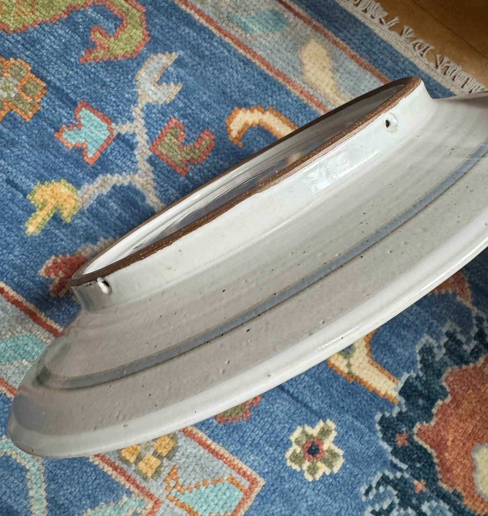 Large Signed Hand-Thrown Salt Glaze Platter - 4