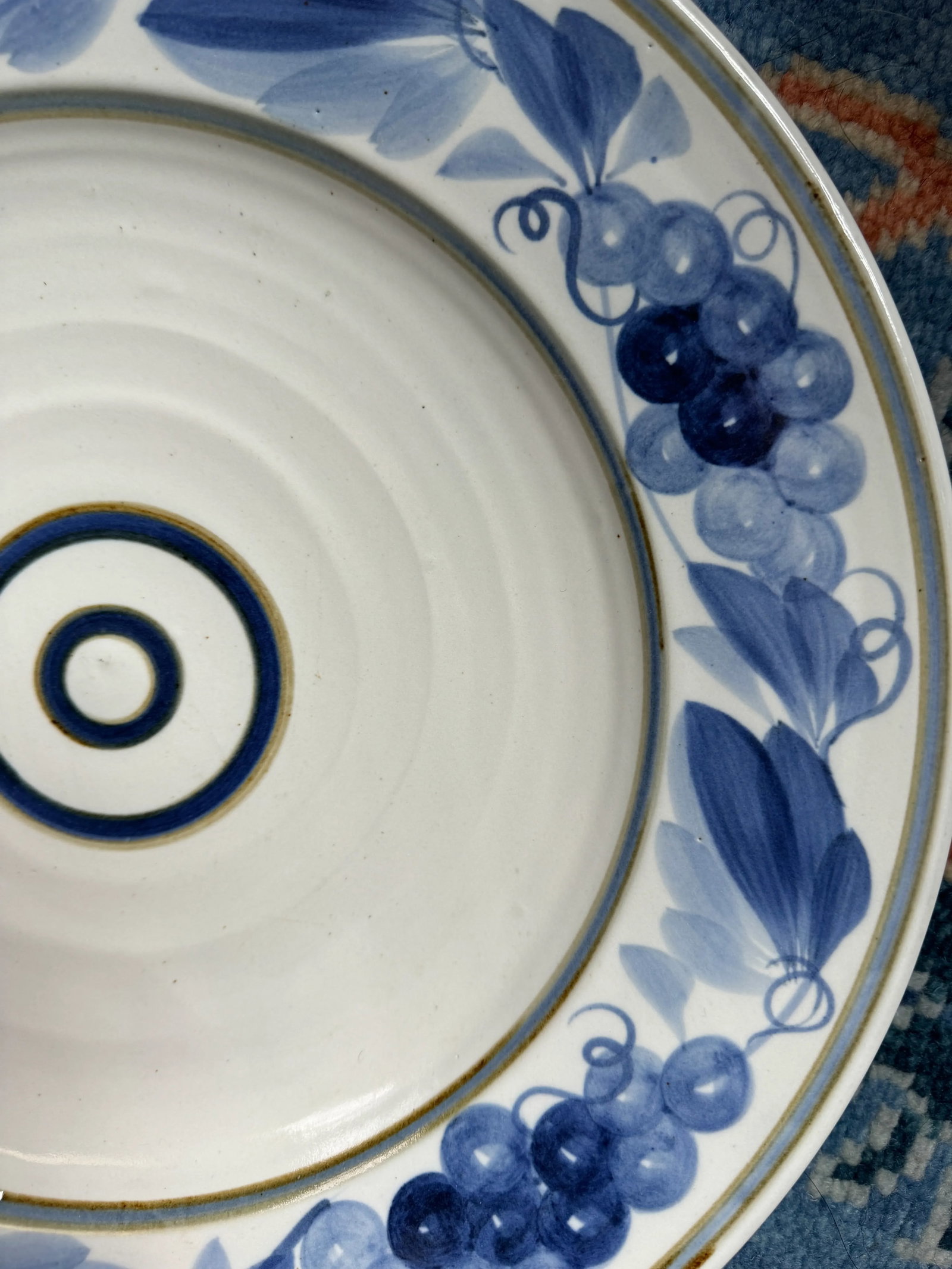 Large Signed Hand-Thrown Salt Glaze Platter - 5