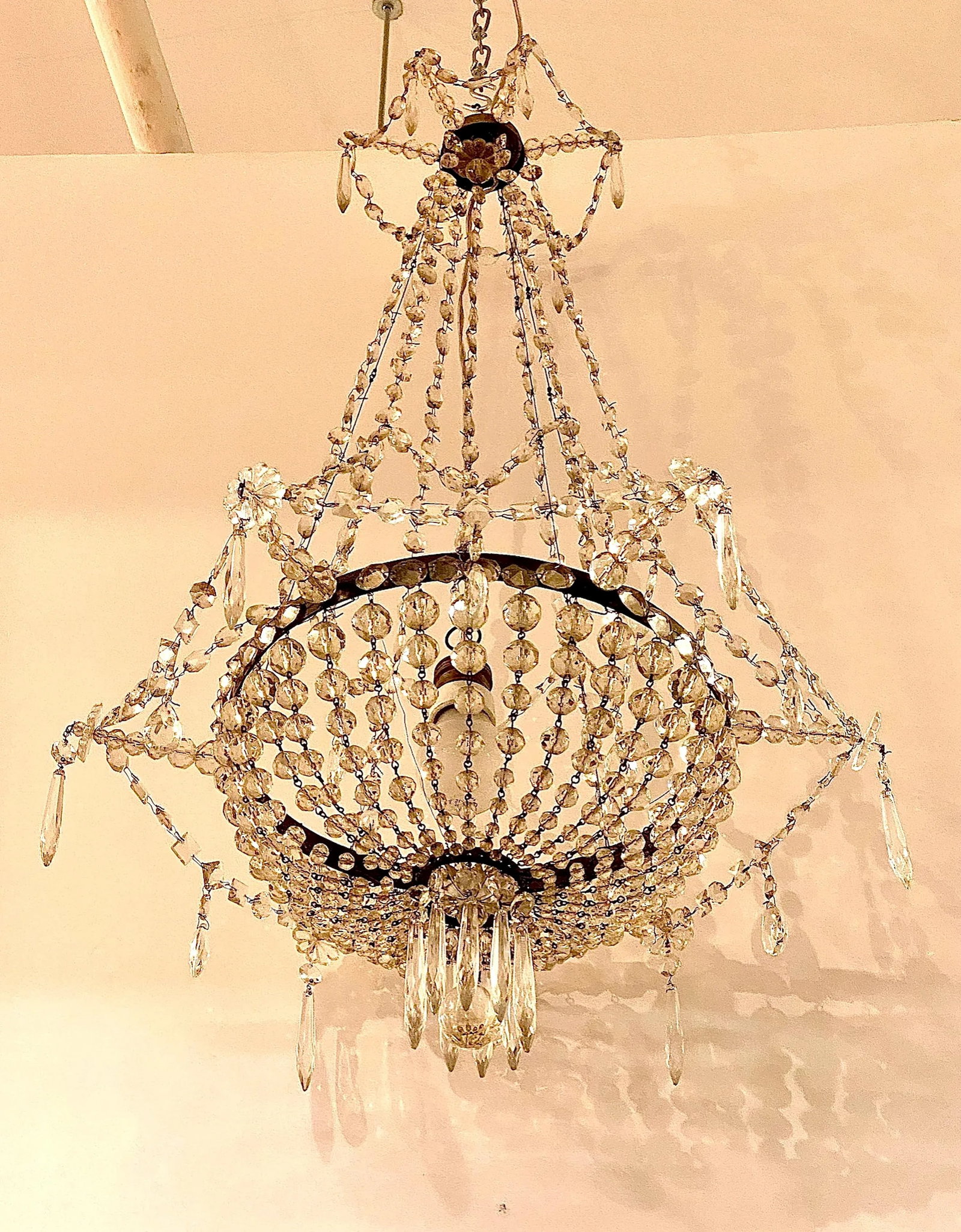 Early 20th Century French Iron and Crystal Chandelier - 11