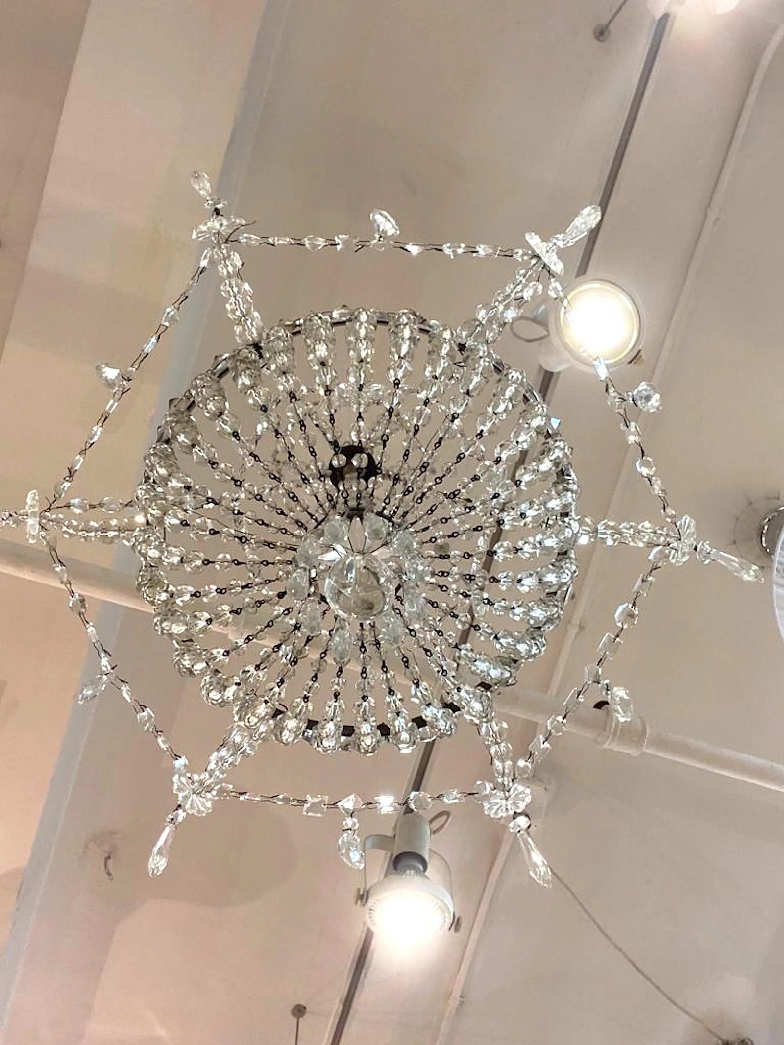 Early 20th Century French Iron and Crystal Chandelier - 12