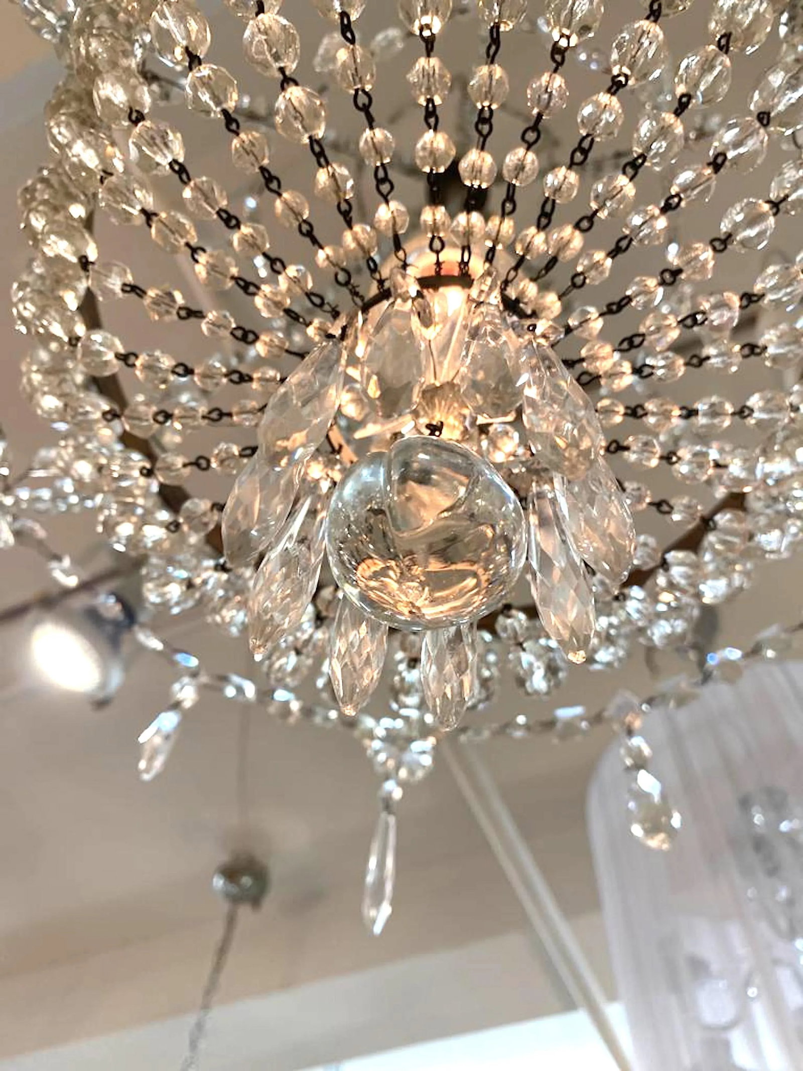 Early 20th Century French Iron and Crystal Chandelier - 4